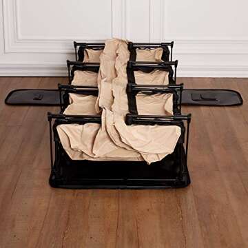 EZ Simpli Comfy Bed Queen Self-Inflating Air Mattress with Built-in Frame, Pump and Wheeled Case, Blow Up Inflatable Air Bed Perfect for Home, Guests, Travel, Vacation, Camping