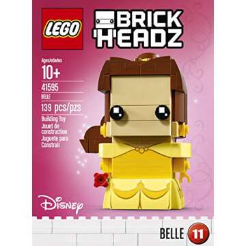LEGO BrickHeadz Belle 41595 Building Kit for Disney Lovers