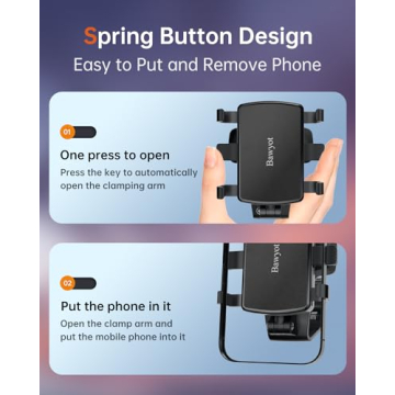 Bawyot Car Phone Holder 360° Rotation for 4-7" Phones