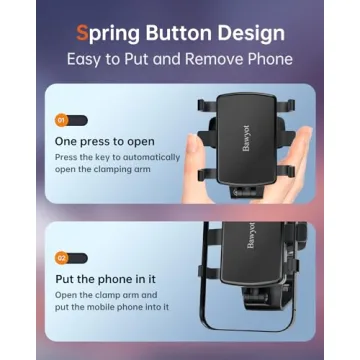 Bawyot Car Phone Holder 360° Rotation for 4-7" Phones