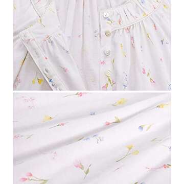 IZZY + TOBY Cotton Nightgowns for Women Sleeveless Kintted Soft Ladies Nightgown Night Gown Long Nighties