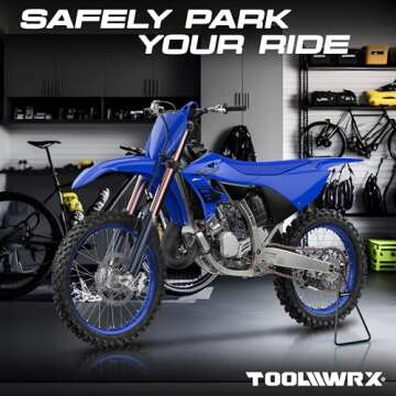 TOOLWRX Dirt Bike Stand, Heavy Duty Triangle Dirt Bike Motorcycle Kickstand, Metal Dirtbike Stand Li...