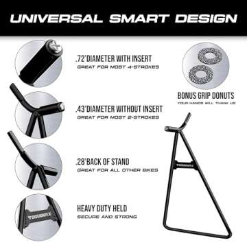 TOOLWRX Heavy Duty Dirt Bike Stand, Universal Fit