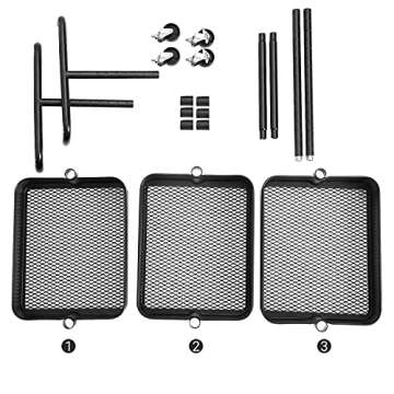 SONGMICS 3-Tier Metal Rolling Cart, Utility Cart, Kitchen Cart with Adjustable Shelves, Storage Trolley with 2 Brakes, Easy Assembly, for Kitchen, Office, Bathroom, Black UBSC60B