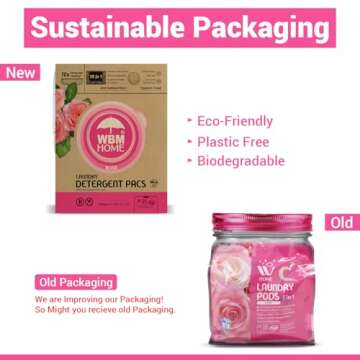 W Home 5-in-1 Laundry Pods, Total 128 Count, High Efficiency, Ultra Concentrate with Powerful Stain ...