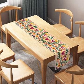 Sunwer Mexican Flower Table Runner for Festive Decor