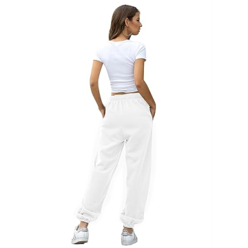 Gvraslvet Stylish White Sweatpants with Pockets