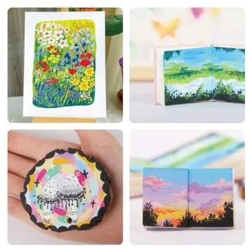 HIMI Gouache Paint Set 24 Vibrant Colors Non Toxic Paints Jelly Cup Design with Palette Paint Brushes Portable for Artist Canvas Painting Watercolor Papers, Rich Pigment, 30ml/Cup