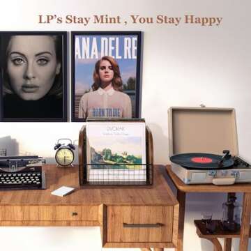 Jchccu Vinyl Record Storage, Album Storage for Vinyl Records, Vinyl Record Holder Crates for Vinyl, ...