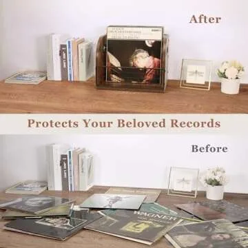 Jchccu Vinyl Record Holder for 60 Records Storage