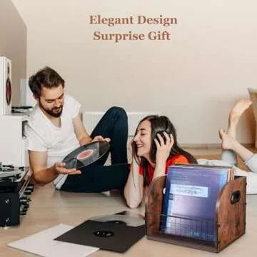 Jchccu Vinyl Record Holder for 60 Records Storage