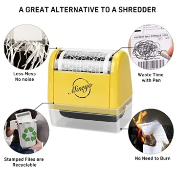 Miseyo Wide Identity Theft Roller Stamp Set with Refills