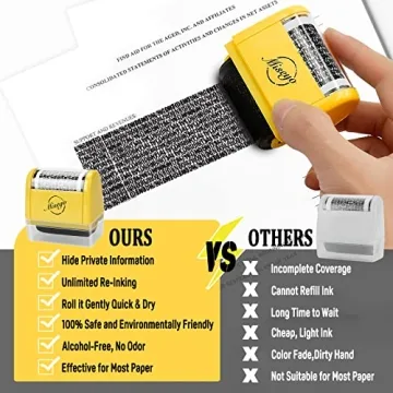 Miseyo Wide Identity Theft Roller Stamp Set with Refills