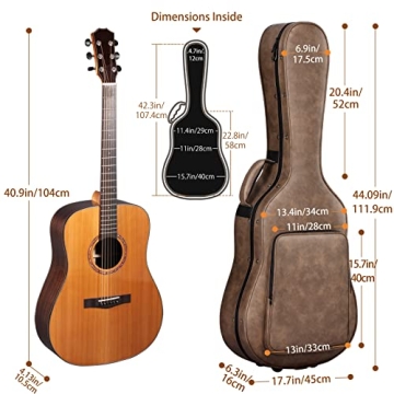 Cahaya Acoustic Guitar Case Hardshell Lightweight Waterproof