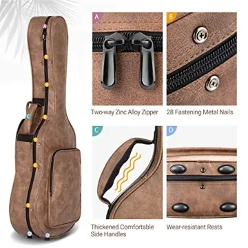 Cahaya Acoustic Guitar Case Hardshell Lightweight Waterproof