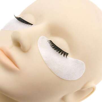 myaokue-up 100 Pairs Eye Gel Pads, Lint Free Under Eye Patches for Eyelash Extensions, Premium Eye Mask Beauty Tool Kit