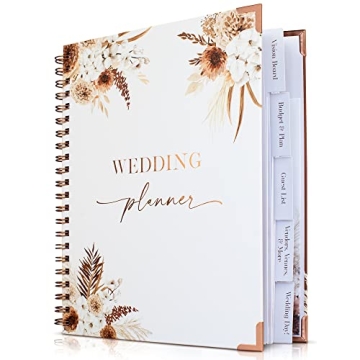 Beautiful Boho Wedding Planner Book - Unique Engagement Gift for Couples