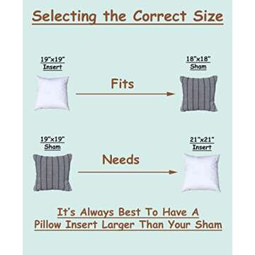 Pillowflex Synthetic Down Pillow Insert - 19x19 Down Alternative Pillow, Ultra Soft Throw Pillow, Couch Sham, Bed Sleeping Accent Pillow - 1 Decorative Accent Form