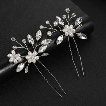 Elegant 2Pcs Wedding Hair Pins for Brides and Women