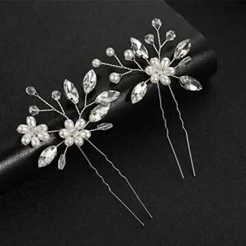 Elegant 2Pcs Wedding Hair Pins for Brides and Women
