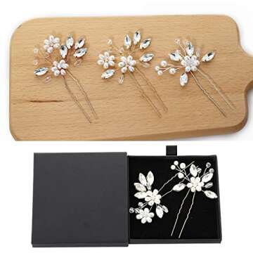 Elegant 2Pcs Wedding Hair Pins for Brides and Women