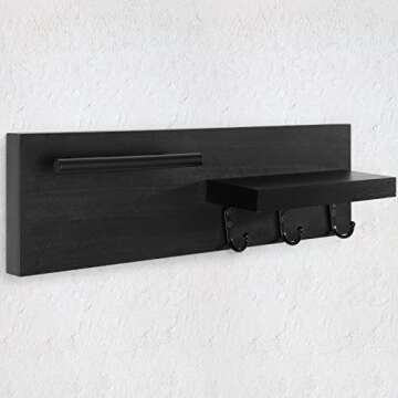 Lucundm Key Holder for Wall, Decorative Entryway Shelf with Hooks Holds Keys, Dog Leash, Sunglasses ...