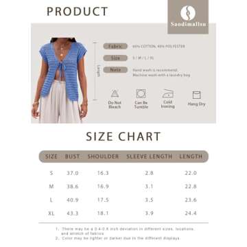 Saodimallsu Womens Tie Crochet Shrug Short Sleeve Open Front Lightweight Knit Cropped Cardigan Sweaters Cover Up White