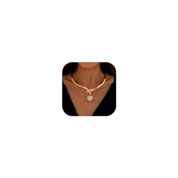 Your Always Charm Chunky Gold Necklace for Women Dainty Gold Chain Necklace Women Big Heart Pendant ...