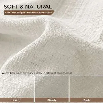 INOVADAY Pinch Pleated Curtains, 100% Light Blocking Linen Pinch Pleat Blackout Curtains for Bedroom, Thermal Insulated Blackout Drapes 2 Panels Set for Living Room - Natural on Linen, W40 x L96