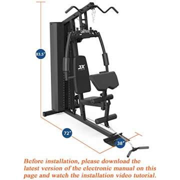 Home Gym 150LB Multifunctional Full Body Home Gym Equipment for Home Workout Equipment Exercise Equipment Fitness Equipment JXL-1150/SCM-1150 SincMill