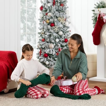 Best Choice Products 7.5ft Flocked Pencil Christmas Tree