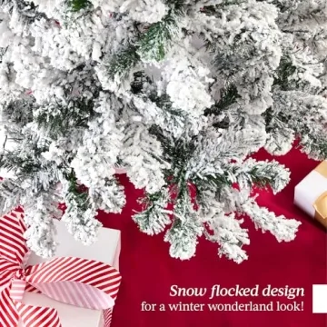 Best Choice Products 7.5ft Flocked Pencil Christmas Tree