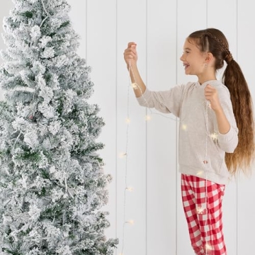 Best Choice Products 7.5ft Flocked Pencil Christmas Tree