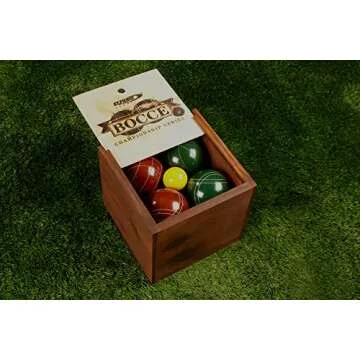 St. Pierre Tournament Bocce Set - 8 Resin Balls & Case for Outdoor Fun
