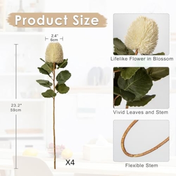 Realistic 17" White Wisteria Bonsai Tree for Home Decor