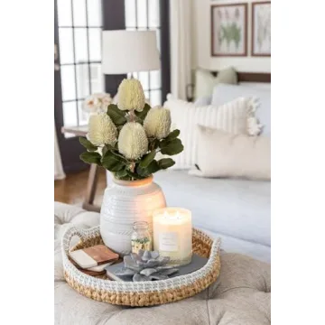 Realistic 17" White Wisteria Bonsai Tree for Home Decor