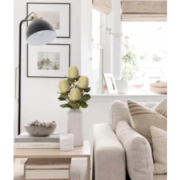 Realistic 17" White Wisteria Bonsai Tree for Home Decor