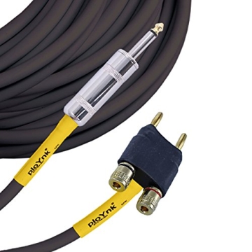 Ploynk Professional Audio Speaker Cable - 12 Gauge (15 ft, 1/4" to Banana)