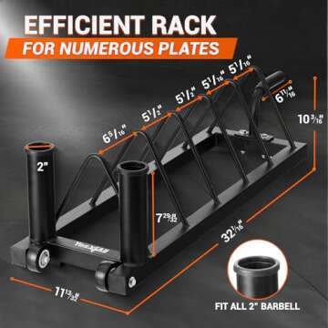 Yes4All Horizontal Weight Plate Rack Holder, Bumper Plate & Olympic Barbell Storage Rack with Steel Frame, Handle and Transport Wheels