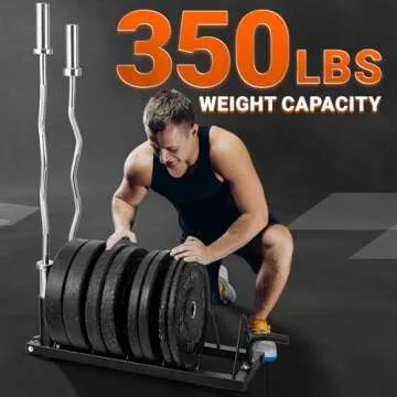 Yes4All Horizontal Weight Plate Rack - Steel & Wheels Storage