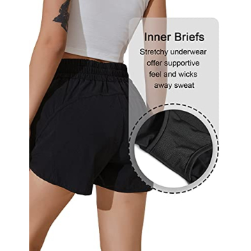 BMJL Women's Running Shorts High Waisted Quick Dry Athletic Wear