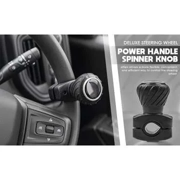 Deluxe Steering Wheel Power Handle Spinner Knob - Universal Steering Wheel Fit for Cars, Trucks, Tractors, Mowers, Forklifts, etc