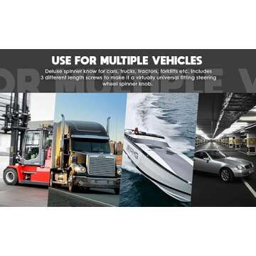 Deluxe Steering Wheel Power Handle Spinner Knob - Universal Steering Wheel Fit for Cars, Trucks, Tractors, Mowers, Forklifts, etc