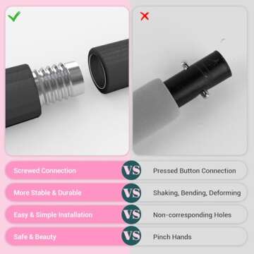 Pilates Bar Kit with Resistance Bands, Multifunctional Yoga Pilates Bar with Heavy-Duty Metal Adjustment Buckle, Portable Home Gym Pilates Resistance Bar for Full Body Workouts(20-150LBS)- Jet Black