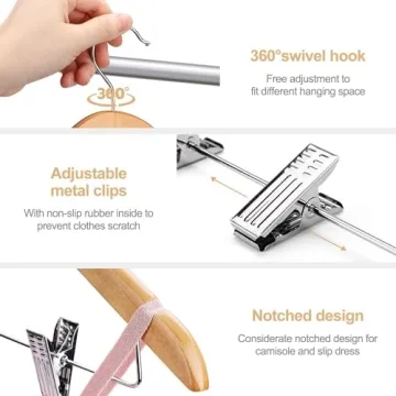 Premium HOUSE DAY Wooden Suit Hangers for Effective Closet Storage