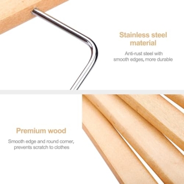 Premium HOUSE DAY Wooden Suit Hangers for Effective Closet Storage