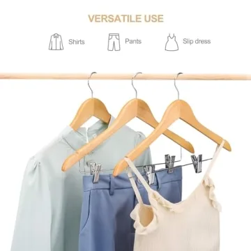 Premium HOUSE DAY Wooden Suit Hangers for Effective Closet Storage