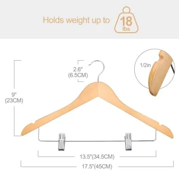 Premium HOUSE DAY Wooden Suit Hangers for Effective Closet Storage