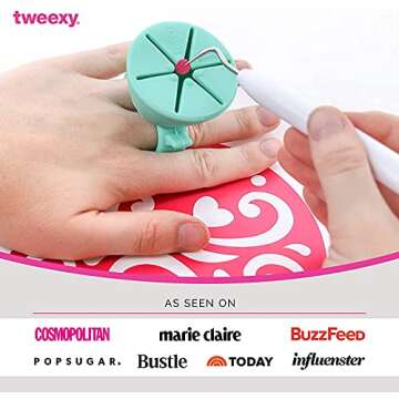 tweexy Craft Vinyl Weeding Scrap Collector Ring and Weighted Table Stand for Heat Transfer Vinyl, HTV Crafting Adhesive Paper Sheets Holder (Mint)