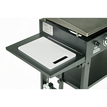 Blackstone 1853 Flat Top Gas Grill 2 Burner Propane Fuelled Rear Grease Management System 28” Outdoor Griddle Station for Camping with Built in Cutting Board and Garbage Holder, 28 Inch, Black